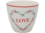 Heart love white latte cup fra GreenGate - Tinashjem